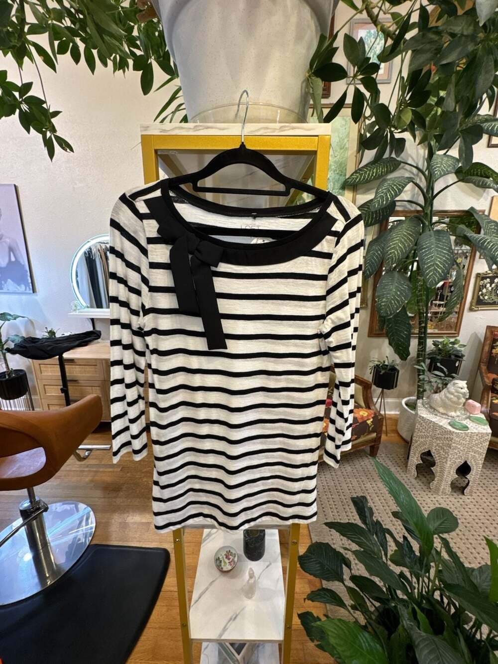 Size S Loft Striped Bow casual nautical Black White
